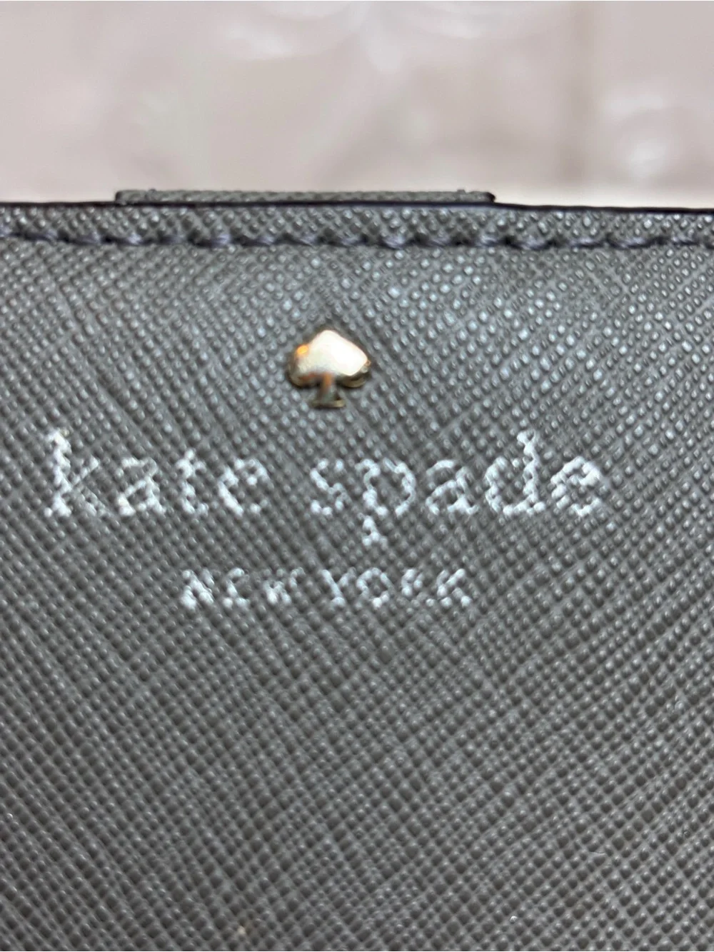 Kate Spade Stacey Wallet Saffiano Gray Leather Bi-Fold